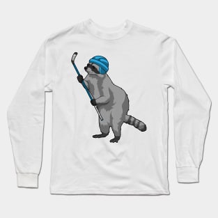 Racoon at Ice hockey with Ice hockey stick Long Sleeve T-Shirt